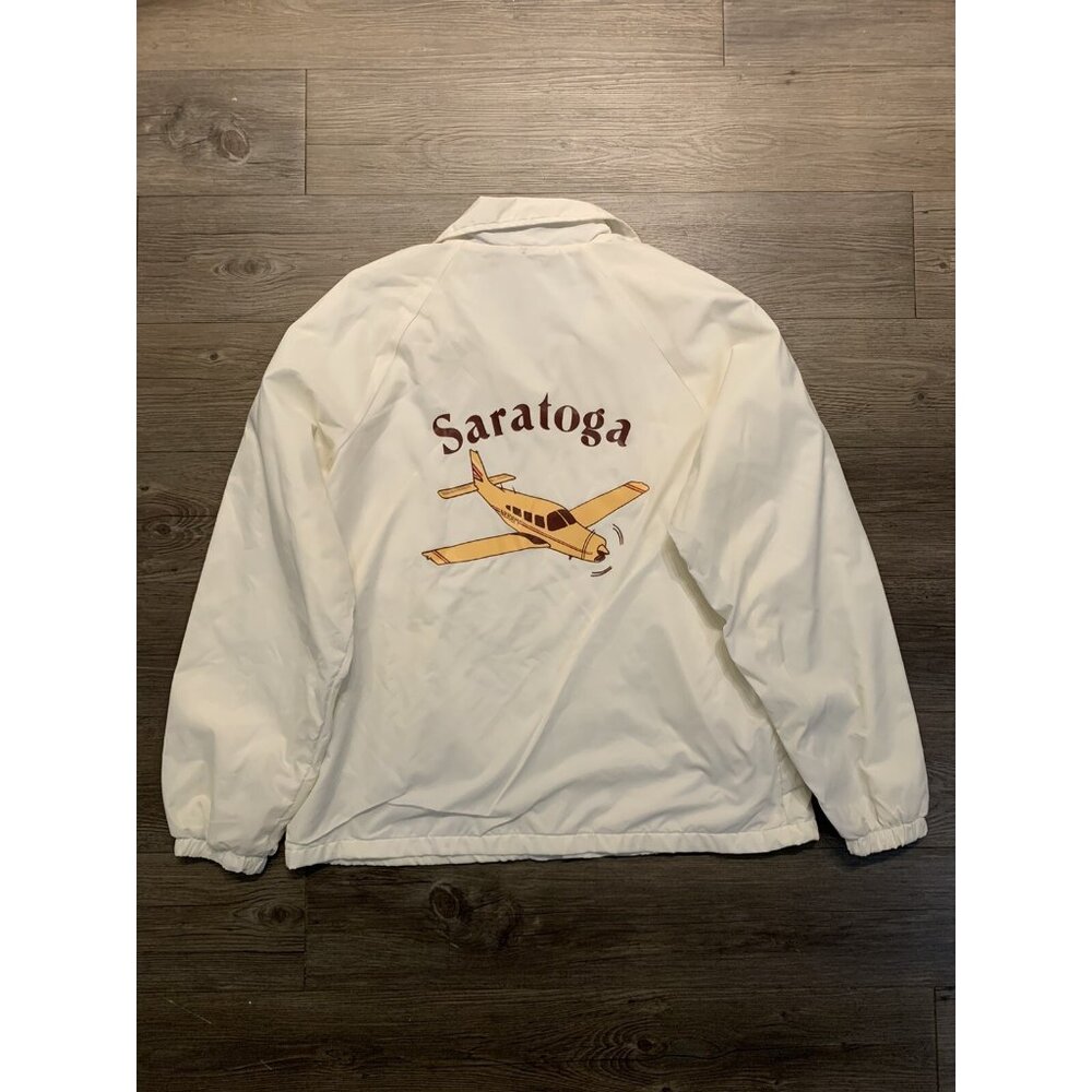 Vintage Piper Saratoga PA-32R Aircraft Flight Jacket Men Size S Nylon 70s 80s